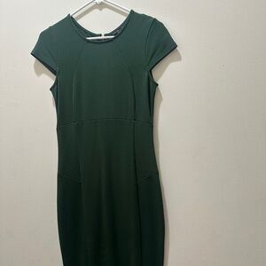 Dark green cap sleeve dress